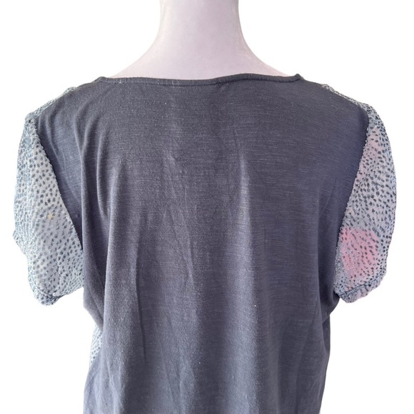 Dolan x Anthropologie - Velvet Veneer Short Sleeve Tee Blouse Shirt Sz L - Picture 5 of 7